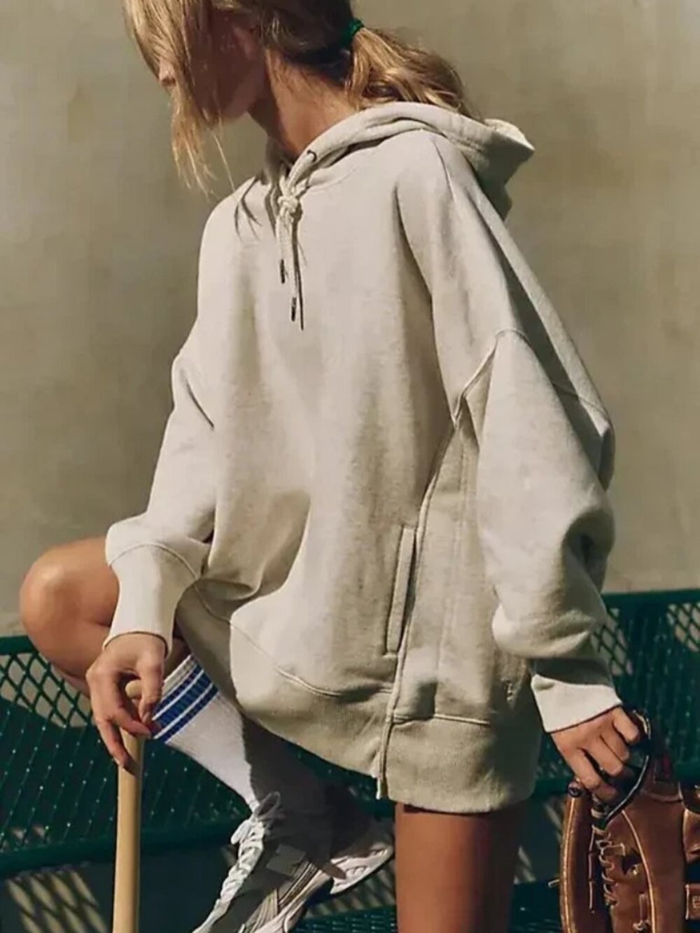 Free People FP Movement Sprint To The Finish Heather Hoodie Oversized Jacket S